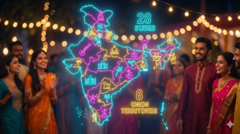 how many states are there in india map 2026 showing 28 states